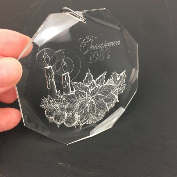 Vtg 83 Christmas Clear‎ Plastic Candle Ornament - Picture 3 of 10